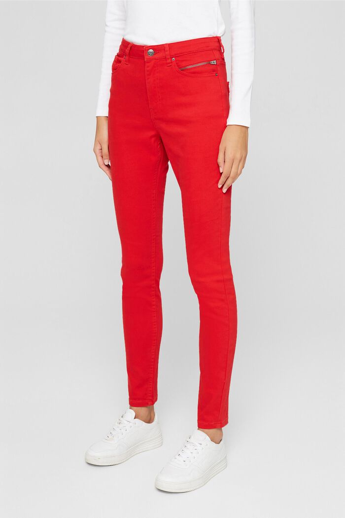 Trousers with a zip pocket, RED, detail image number 0