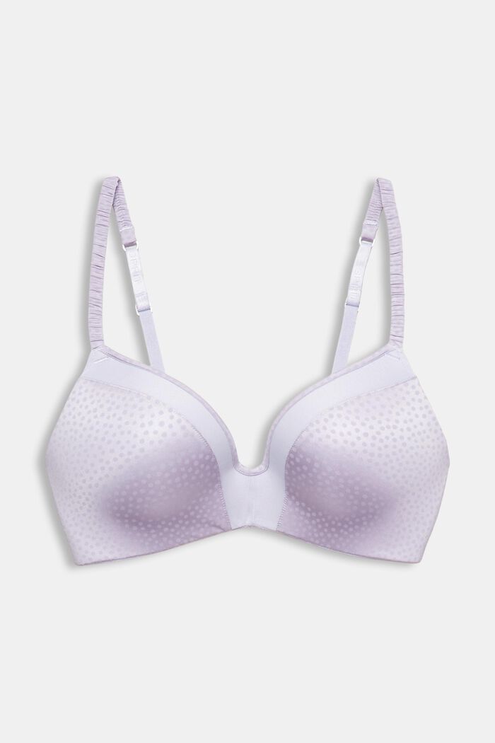 Padded, non-wired bra with polka dot pattern, LAVENDER, overview