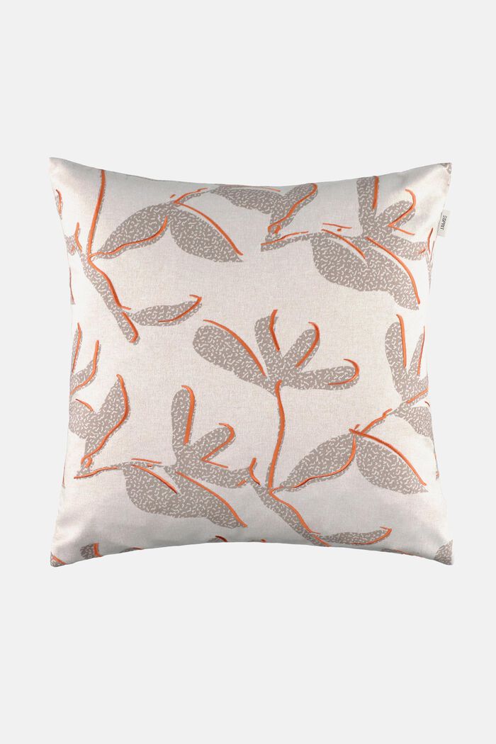 Floral Print Cushion Cover, BEIGE, detail image number 0