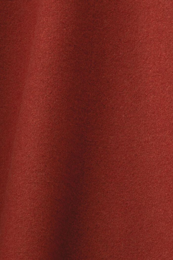 Recycled: blended wool coat, RUST BROWN, detail image number 4