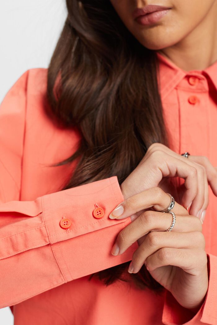 Cotton-Poplin Shirt, CORAL RED, detail image number 2
