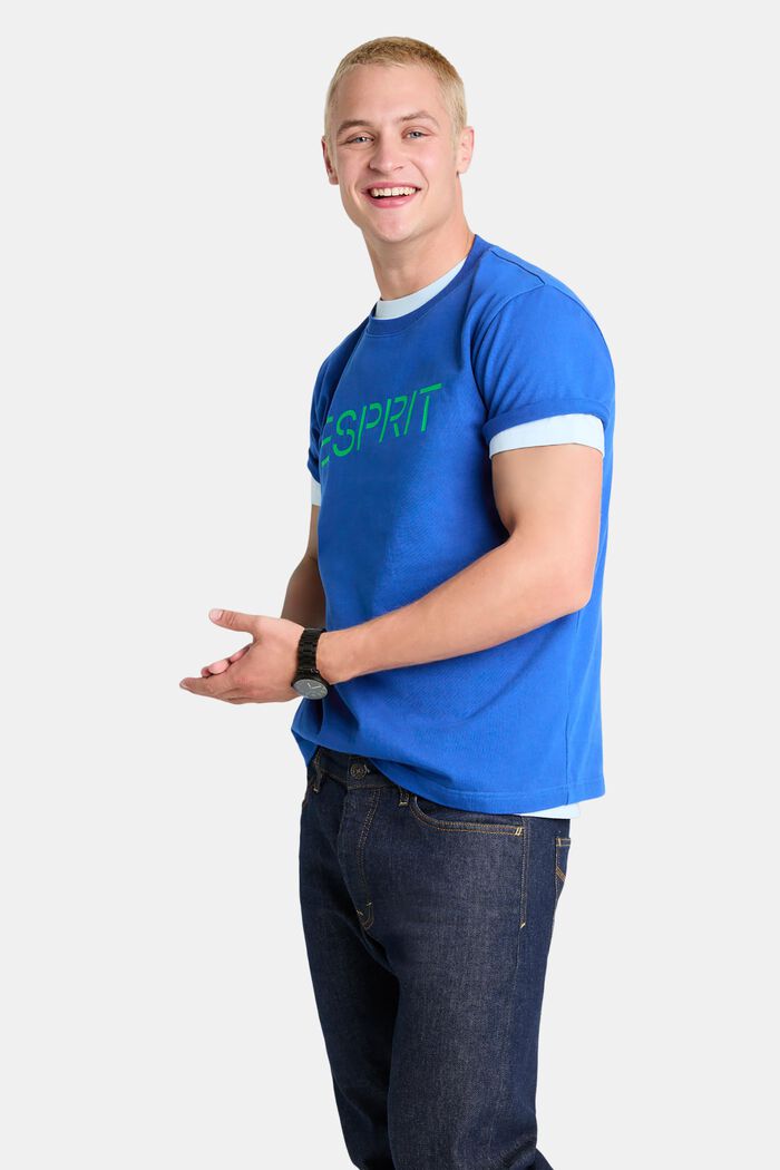 Unisex Logo Cotton Jersey T-Shirt, BRIGHT BLUE, detail image number 1