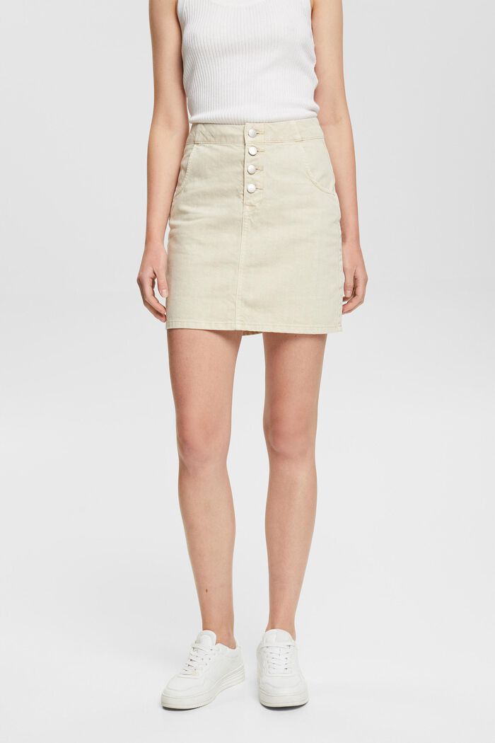 Mini skirt with a button placket, SAND, detail image number 0