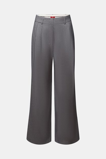 High-Rise Wide Leg Pleated Trousers