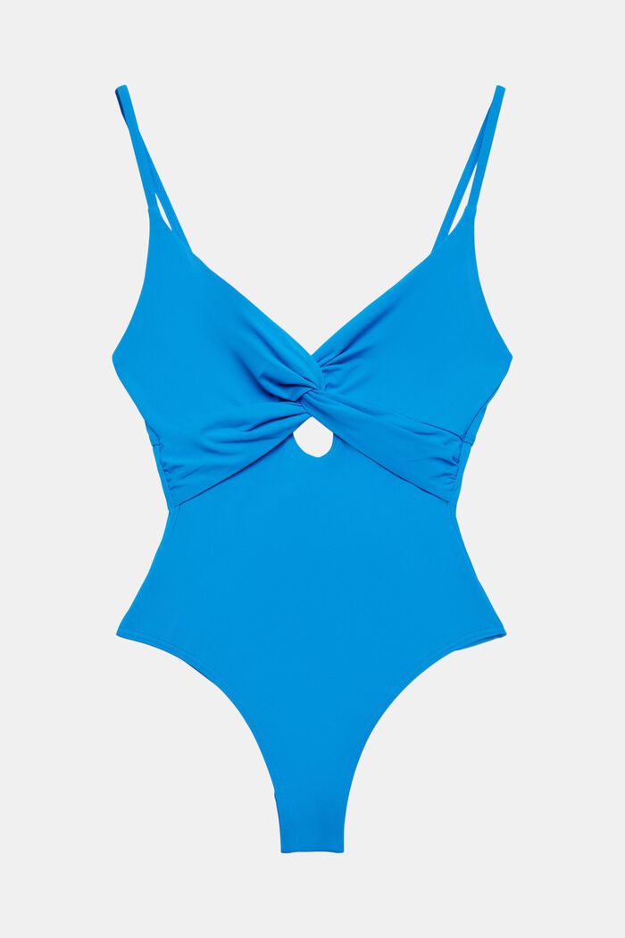 Recycled: swimsuit with a knot detail, BLUE, detail image number 4