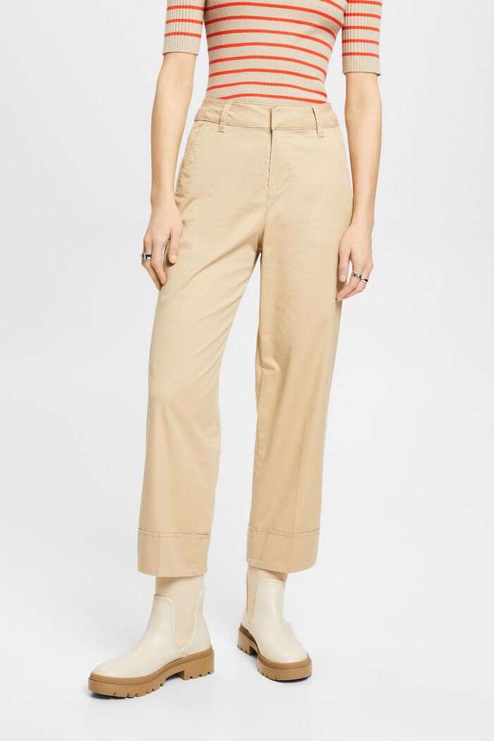High-rise straight leg chinos, SAND, detail image number 0