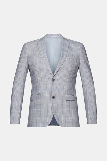 Single-breasted slim fit chequered blazer