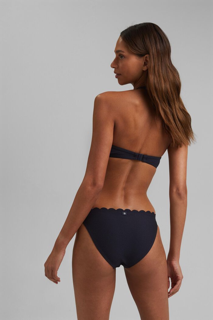 Padded bandeau top with texture, NAVY, detail image number 1