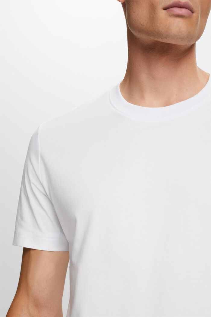Pima Cotton-Jersey Crewneck T-Shirt, WHITE, detail image number 2