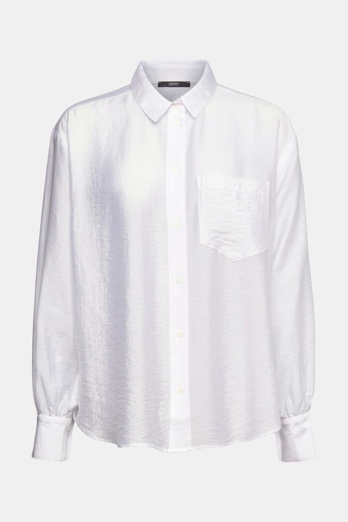 Containing TENCEL™: Satin blouse, WHITE, detail image number 7