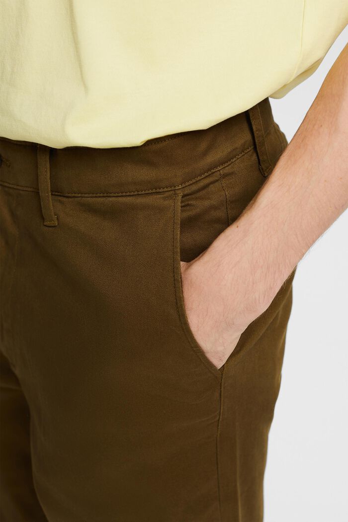 Cotton Straight Chino Pants, KHAKI GREEN, detail image number 4