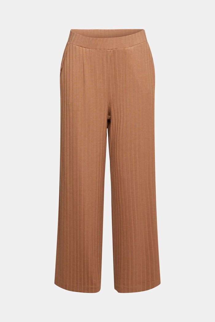 Ribbed-effect culottes, LIGHT TAUPE, overview