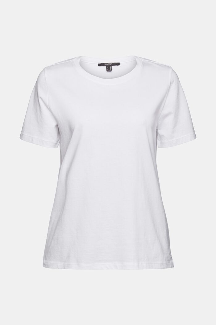 Basic T-shirt in 100% organic cotton, WHITE, overview