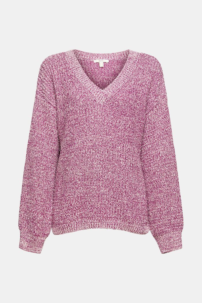 Melange knitted jumper, organic cotton blend, ROSE, detail image number 7