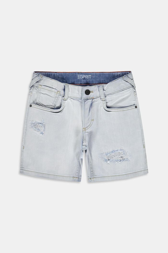 Cotton denim shorts with an adjustable waistband