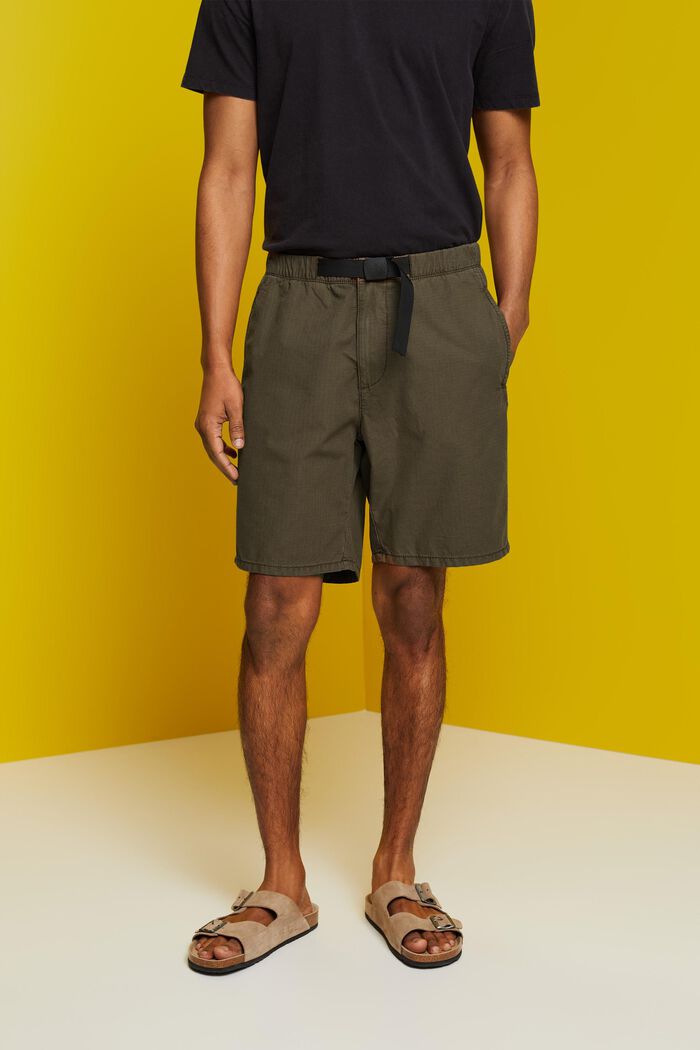 Shorts with a drawstring belt, KHAKI GREEN, detail image number 0