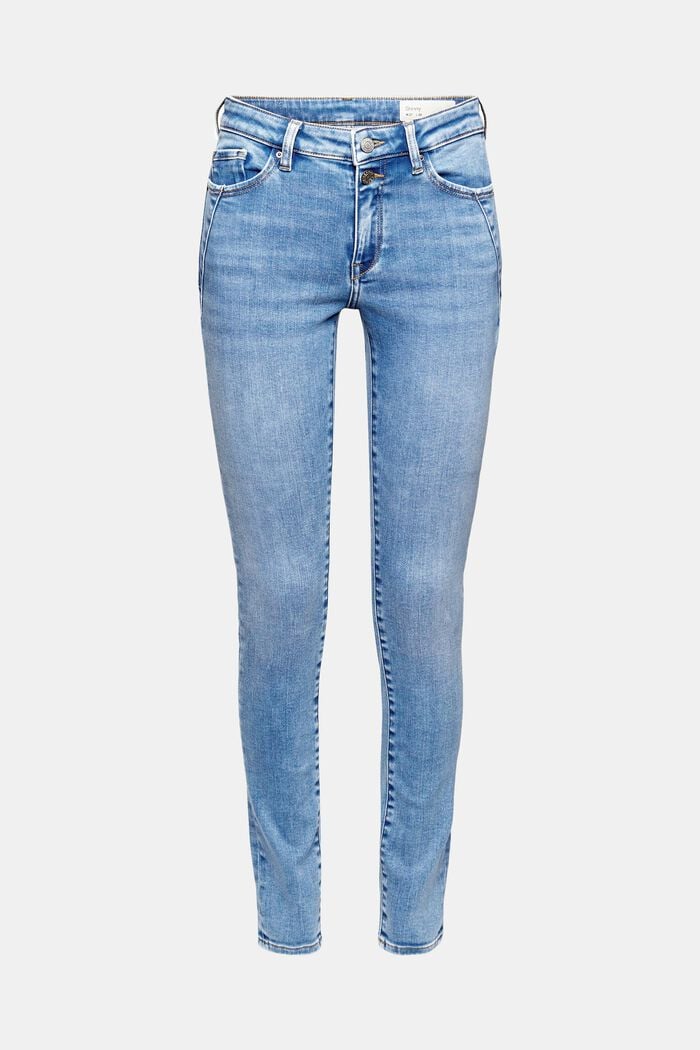 Stretch jeans made of organic cotton, BLUE LIGHT WASHED, overview