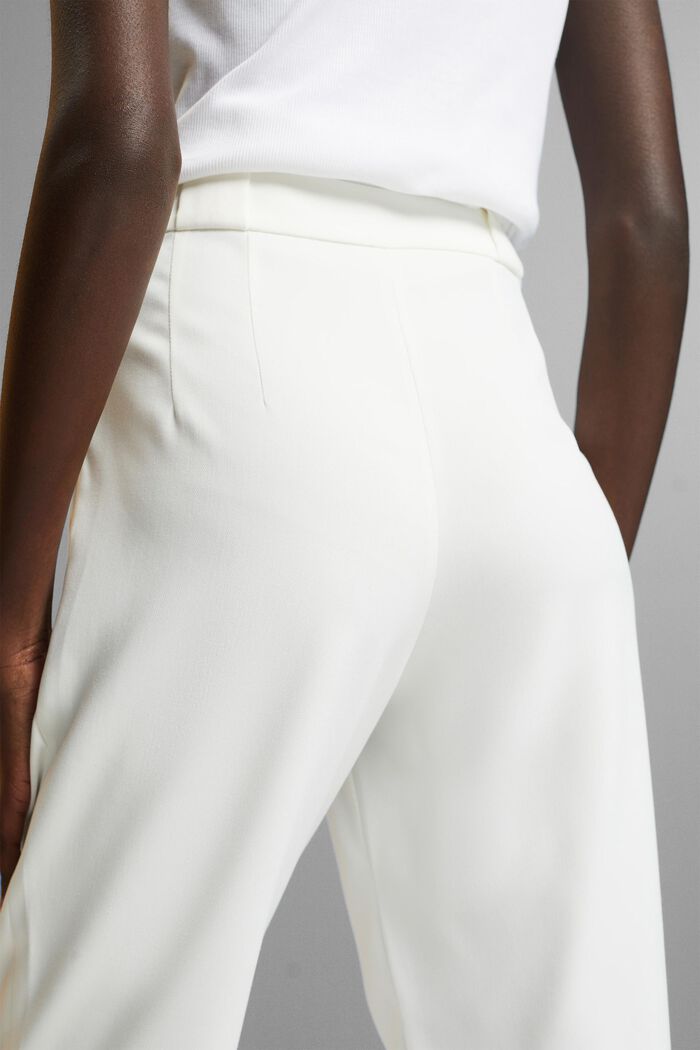 Spring twill cropped trousers, WHITE, detail image number 4
