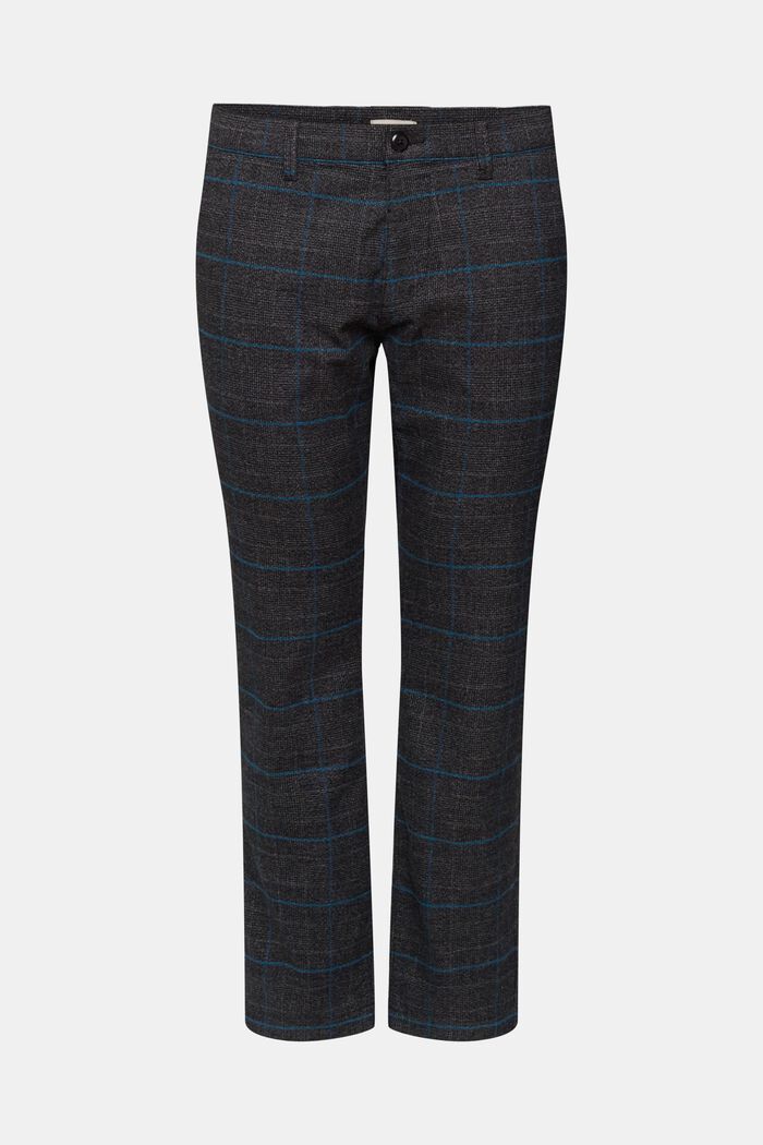 Checked slim fit trousers, ANTHRACITE, detail image number 6