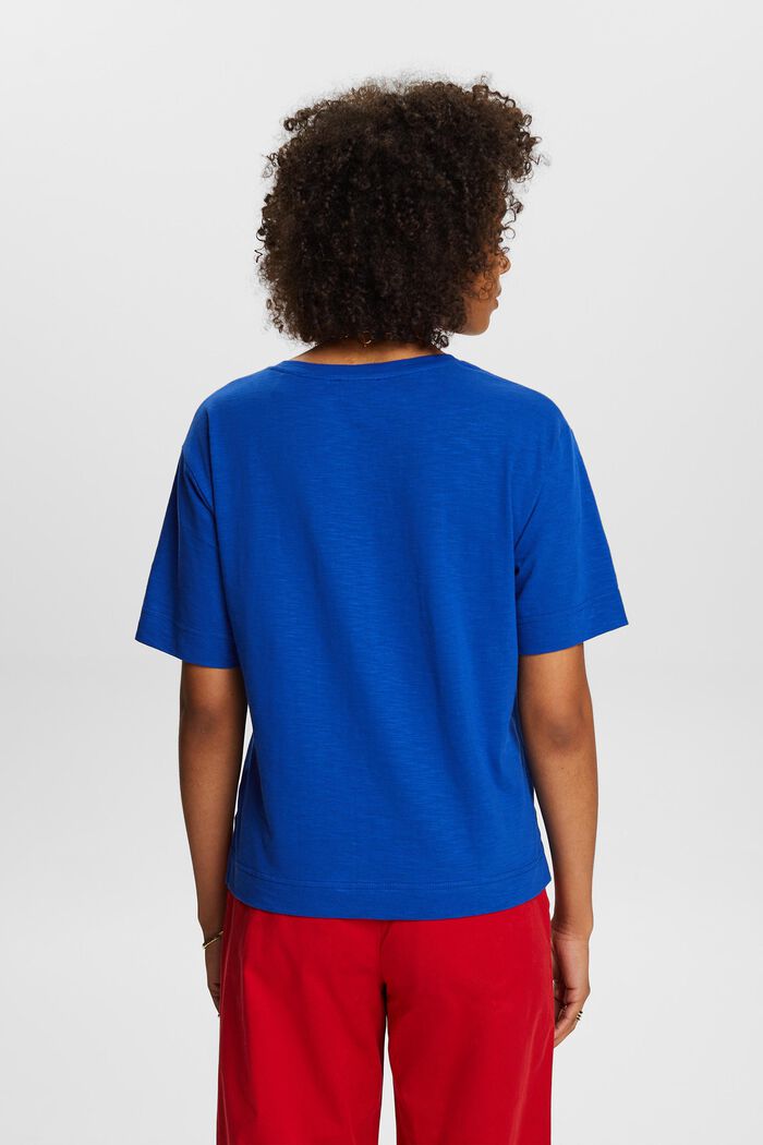 V-Neck Slub T-Shirt, BRIGHT BLUE, detail image number 2