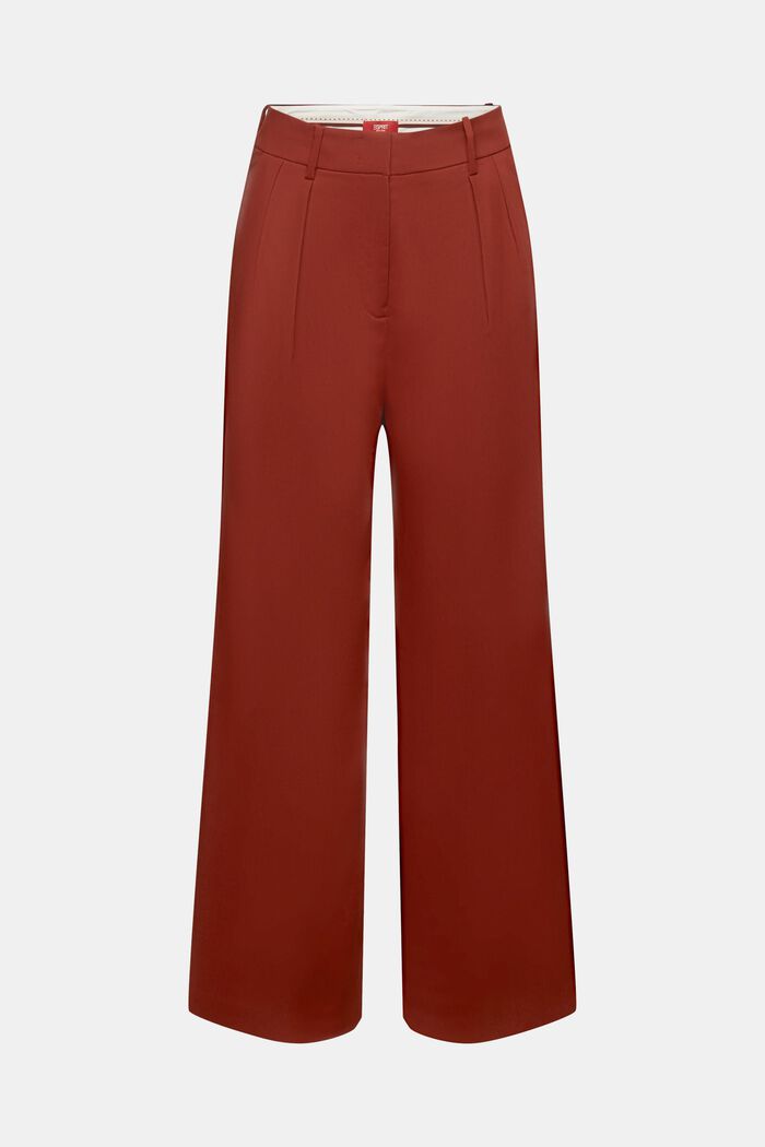 Woven Wide Leg Pants, RUST BROWN, detail image number 7