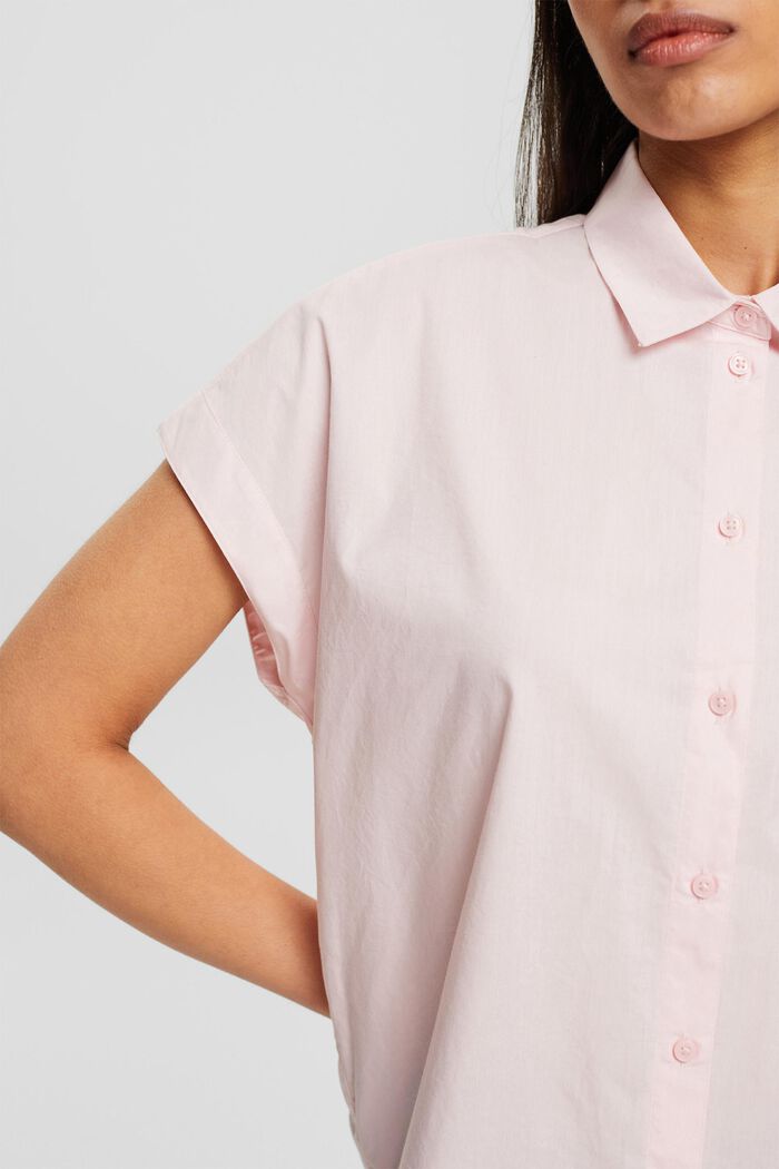 Shirt blouse in 100% cotton, LIGHT PINK, detail image number 0