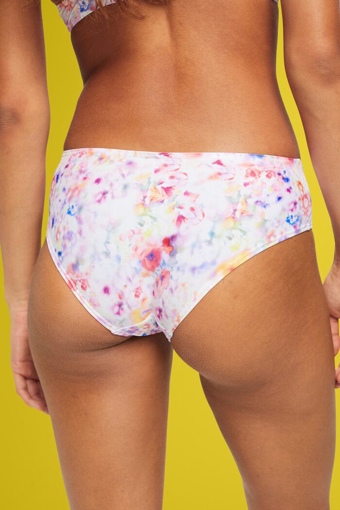 Hipster bikini bottoms with floral print, TEAL BLUE, detail image number 3