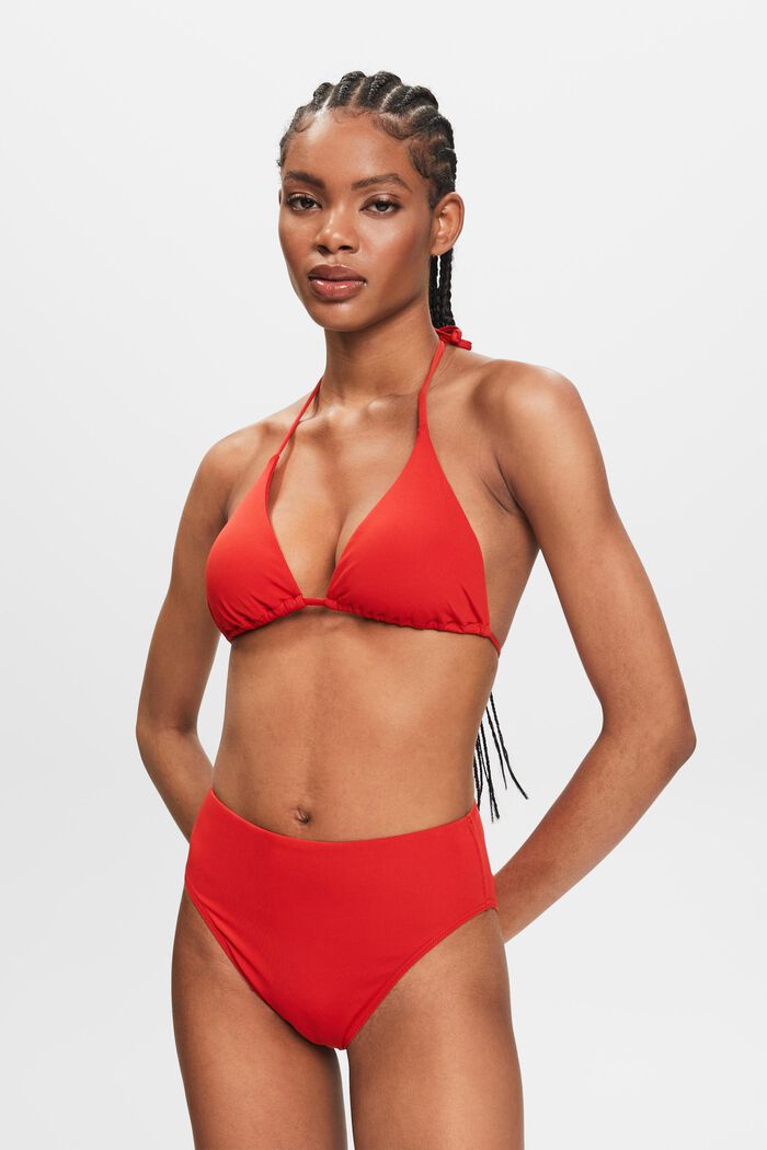 Padded Triangle Bikini Top, DARK RED, detail image number 0