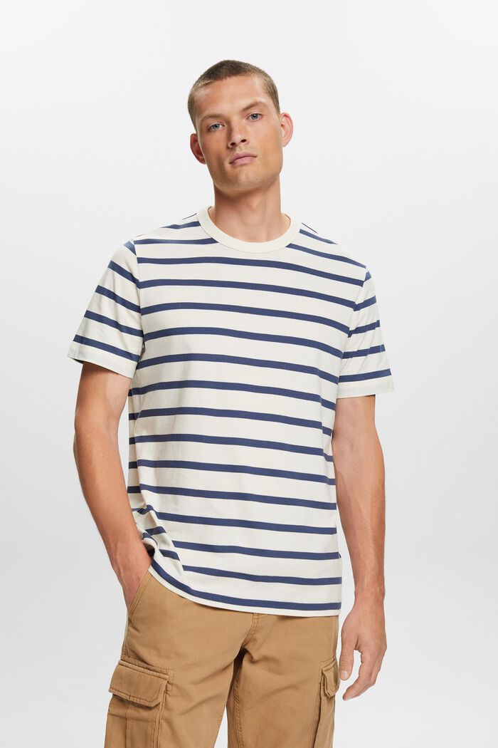 Striped Cotton Jersey T-Shirt, ICE, detail image number 0