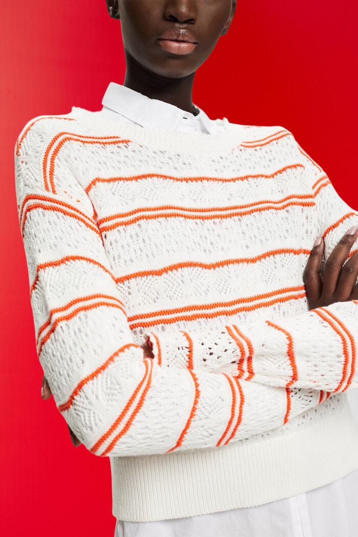 Structured sustainable cotton jumper, NEW OFF WHITE, detail image number 2