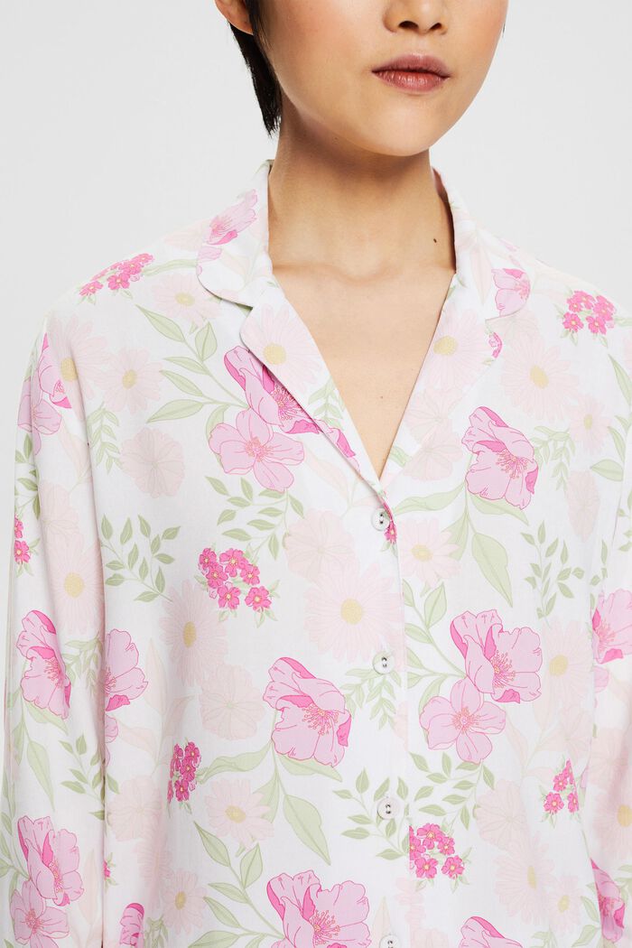 Pyjamas with a floral pattern, LENZING™ ECOVERO™, WHITE, detail image number 3