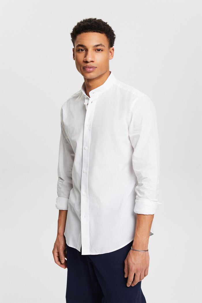 Stand-Up Collar Shirt, WHITE, detail image number 0