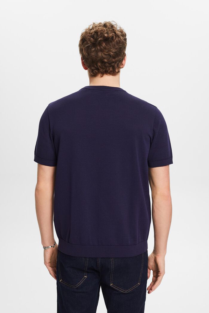 Short-Sleeve Sweater, NAVY, detail image number 3