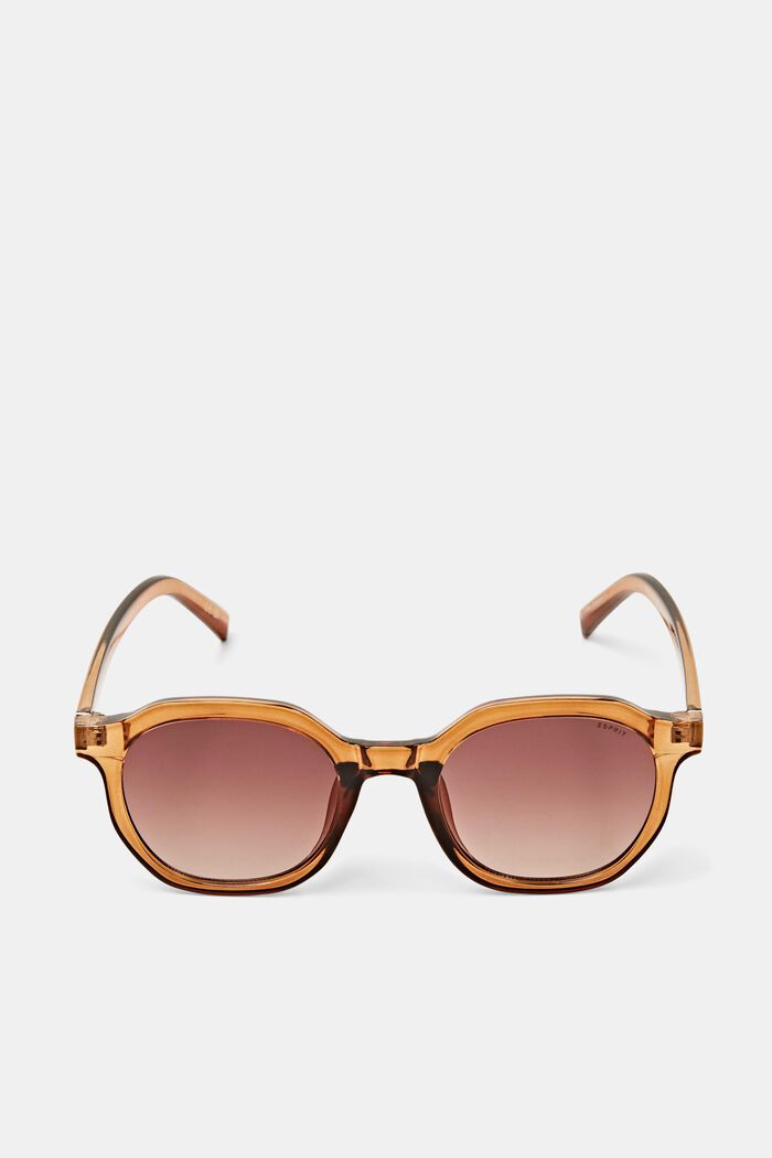 Round Frame Sunglasses, BROWN, detail image number 0