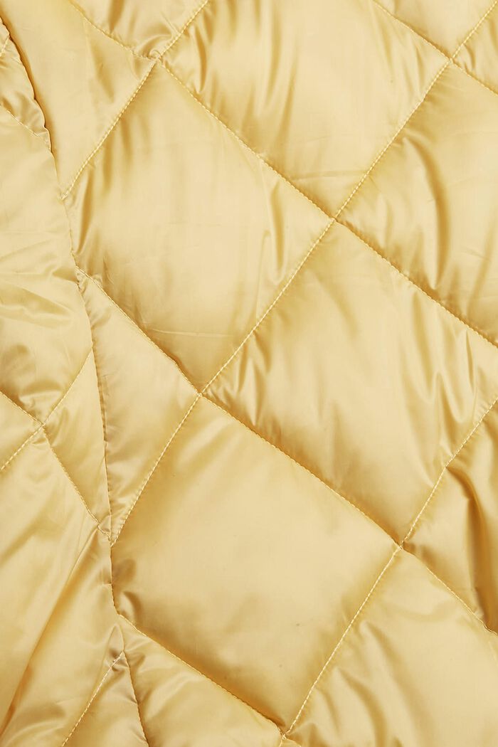 Recycled: Quilted jacket with an adjustable hood, DUSTY YELLOW, detail image number 4