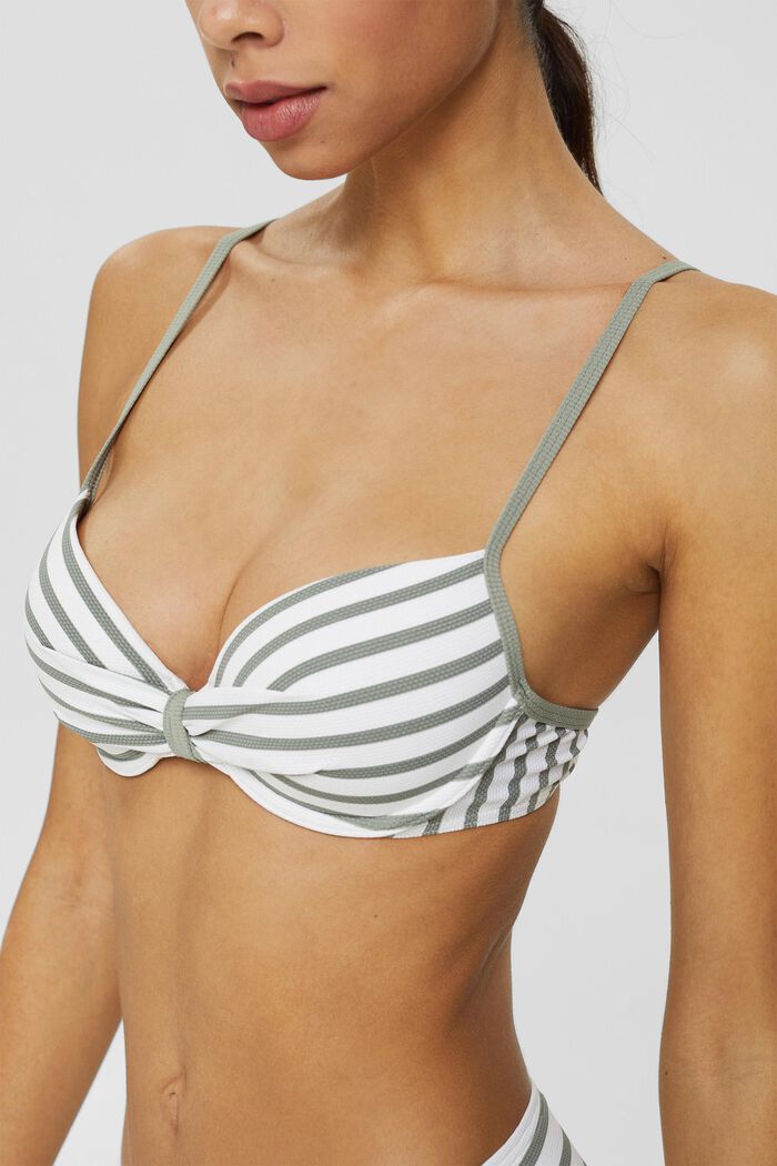 Recycled: padded top with stripes, LIGHT KHAKI, detail image number 3