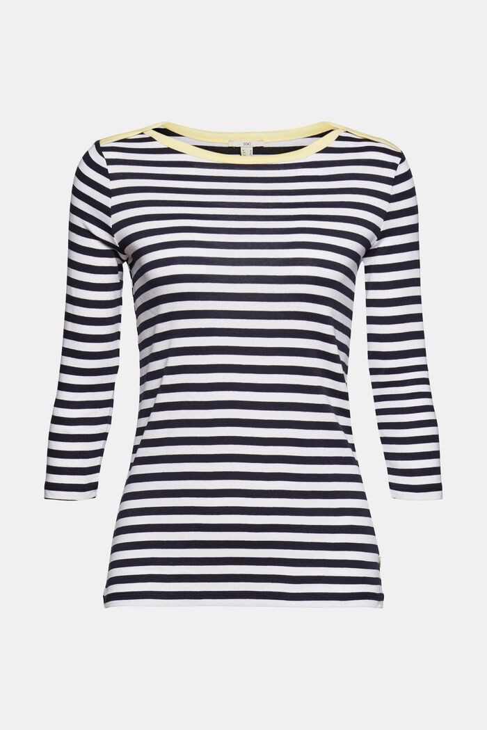 Long sleeve top with a bateau neckline, NAVY, detail image number 5