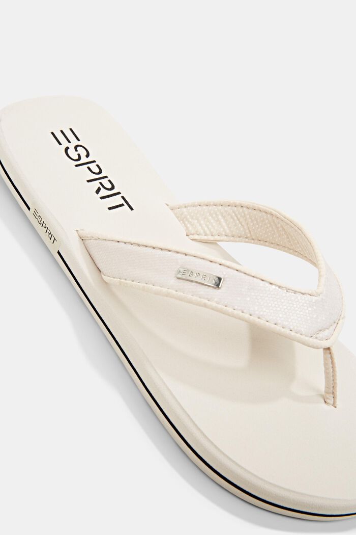 Slip slops with glittery straps, OFF WHITE, detail image number 3