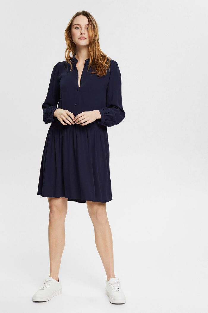 Dress with buttons, LENZING™ ECOVERO™, NAVY, detail image number 1