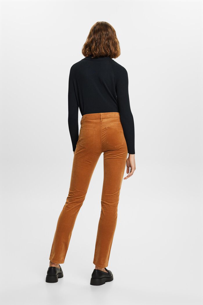 Mid-Rise Slim Corduroy Trousers, CARAMEL, detail image number 3