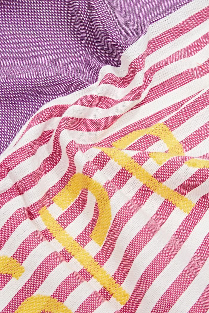 Scarf with a mixed stripe pattern and logo, OFF WHITE, detail image number 2