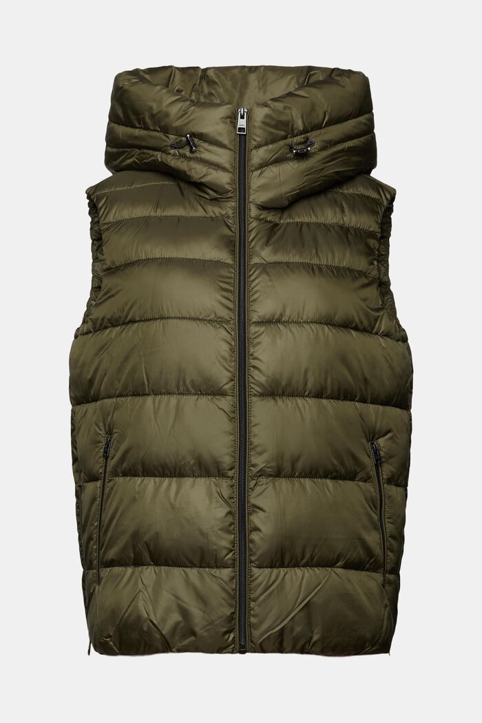 Quilted Puffer Vest, DARK KHAKI, detail image number 8