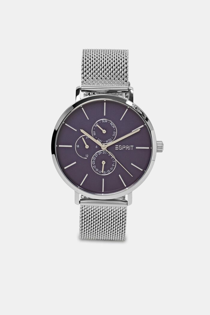 Stainless Steel Mesh Strap Watch, SILVER, detail image number 0
