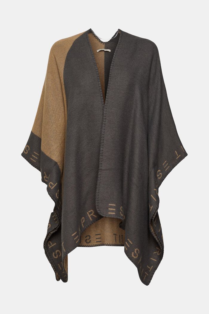 Two-coloured poncho, BEIGE, overview