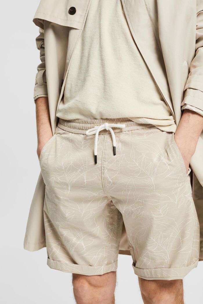 Patterned cotton shorts, BEIGE, detail image number 2