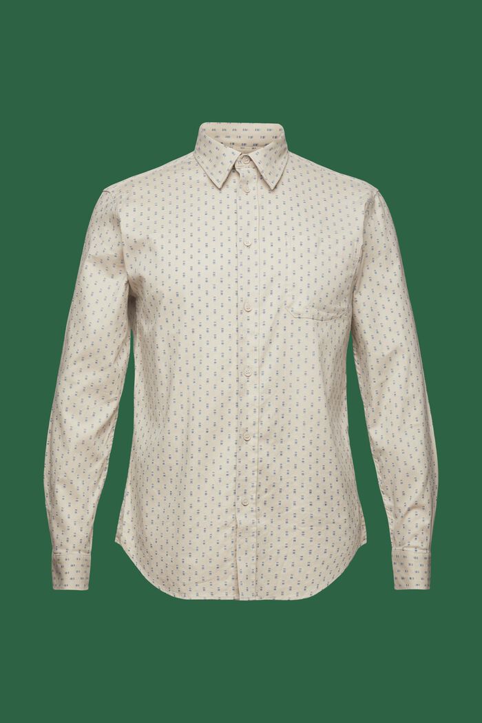 Patterned Twill Slim Fit Shirt, PASTEL GREY, detail image number 6