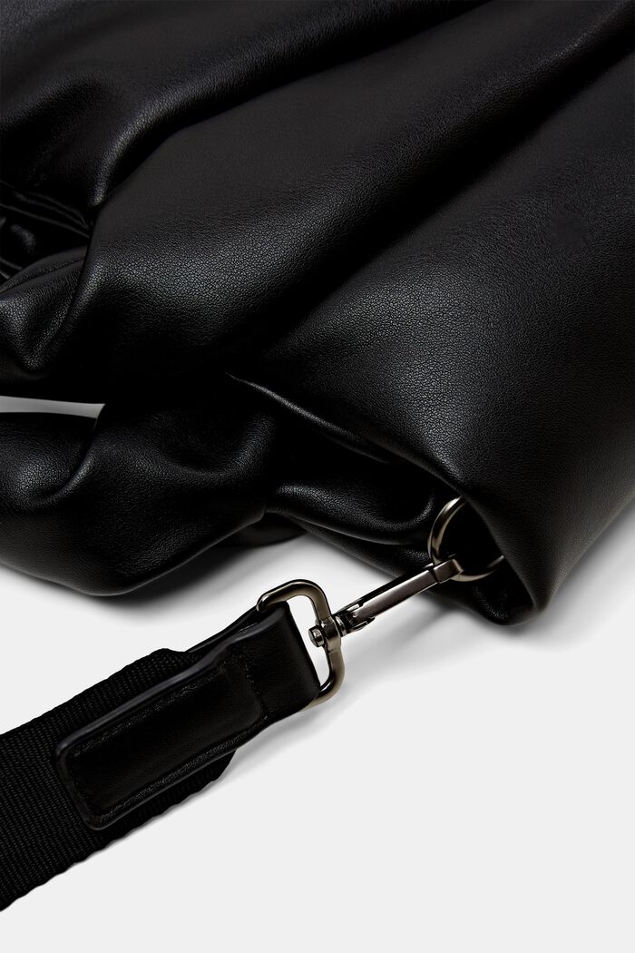 Faux Leather Puffer Tote Bag, BLACK, detail image number 1