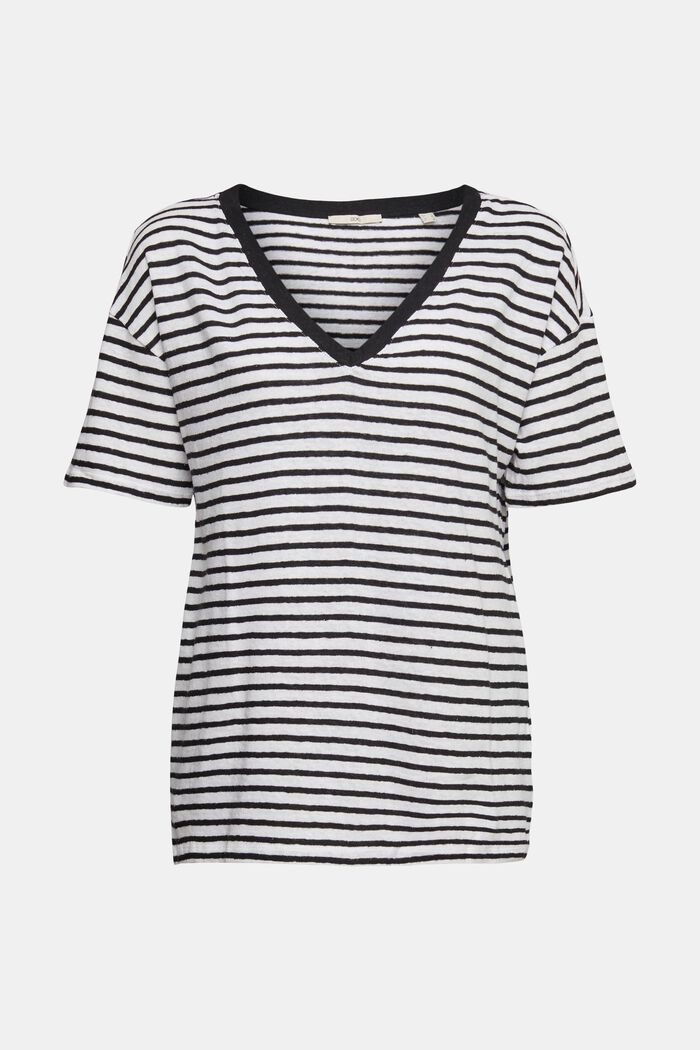With linen: striped T-shirt