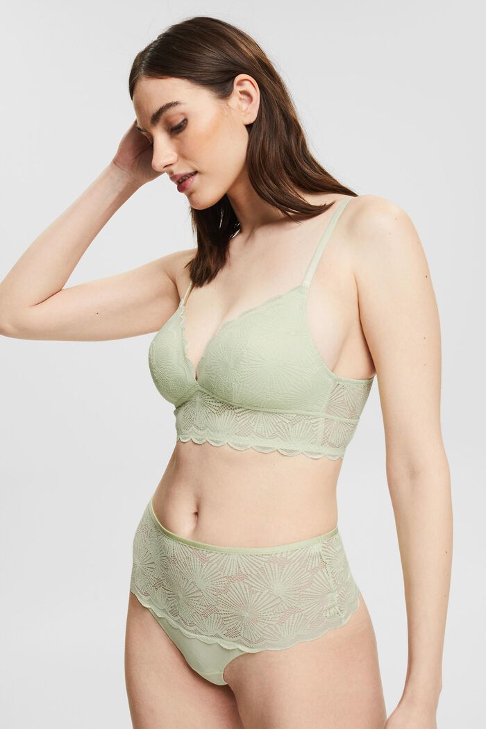 Padded bra with patterned lace, LIGHT GREEN, detail image number 0