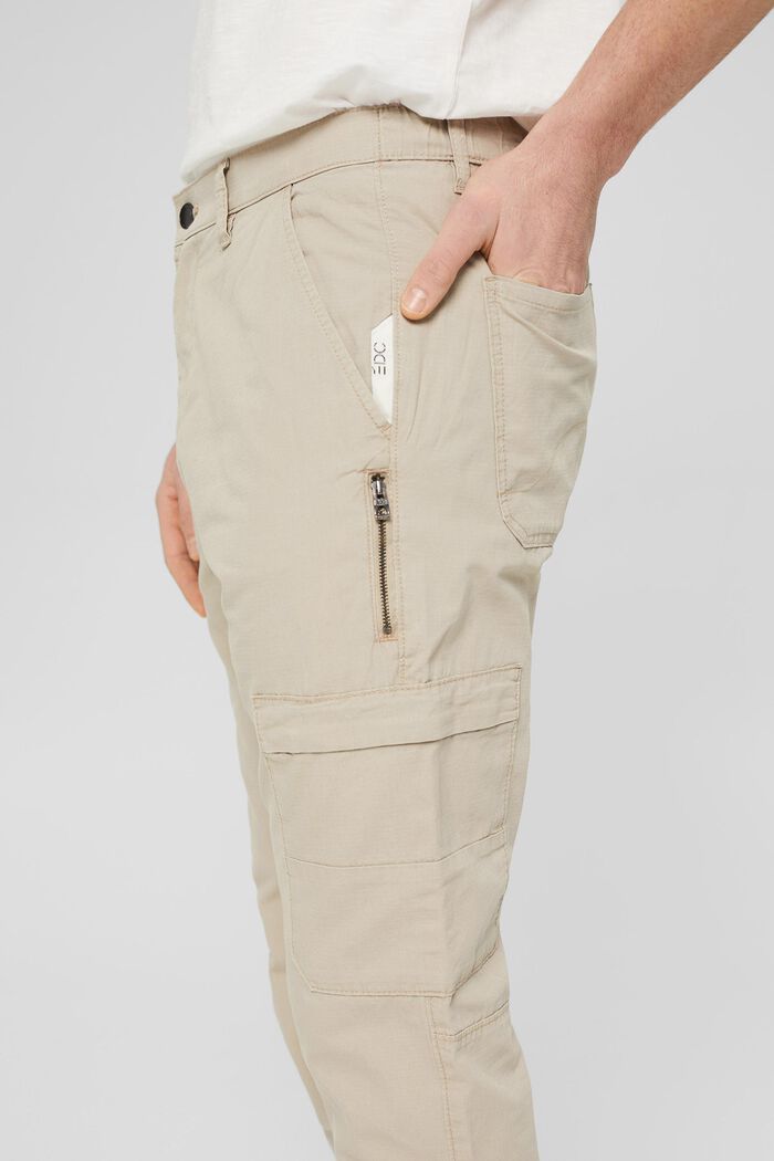 Cargo trousers with zip pockets, LIGHT BEIGE, detail image number 2
